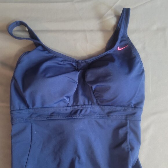 Nike Swimsuit Womens 16 Blue Racerback Bathing Suit Beach Travel Vacation - Picture 3 of 11